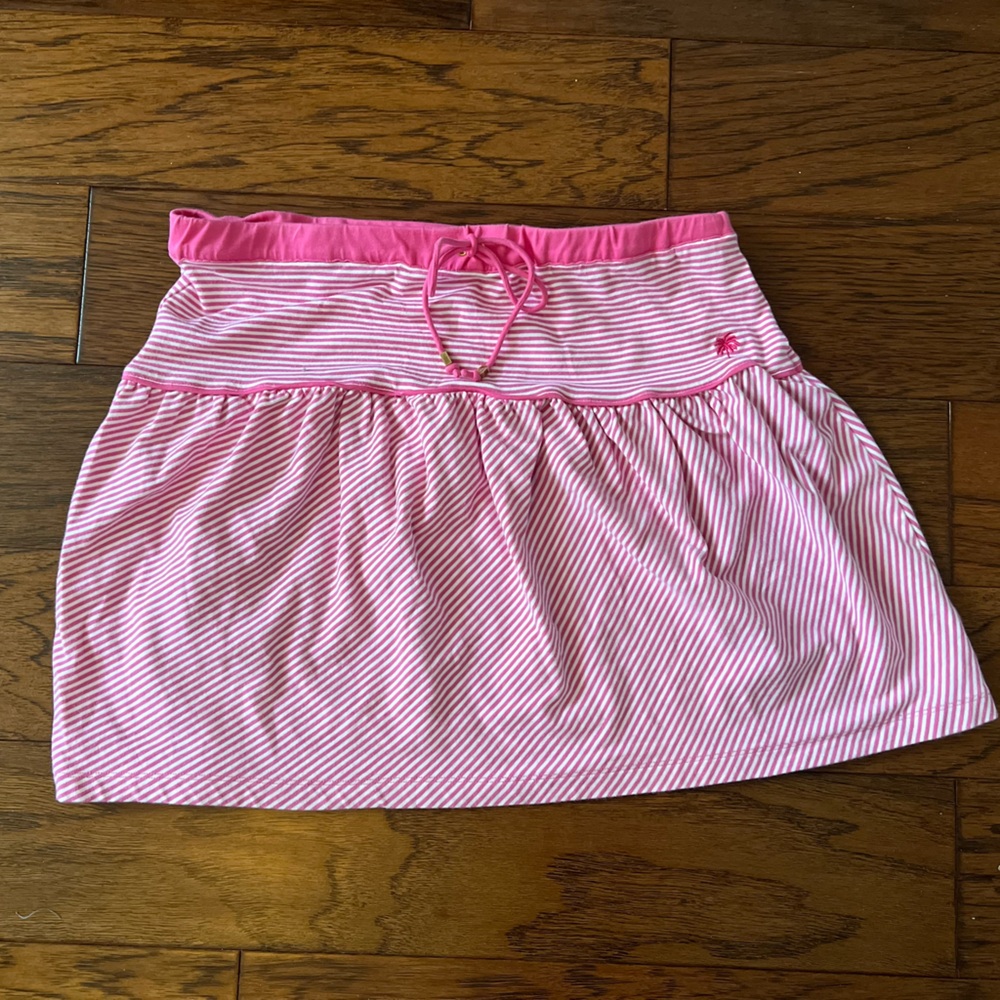 Lilly Pulitzer Pink and White Striped Mini Skirt